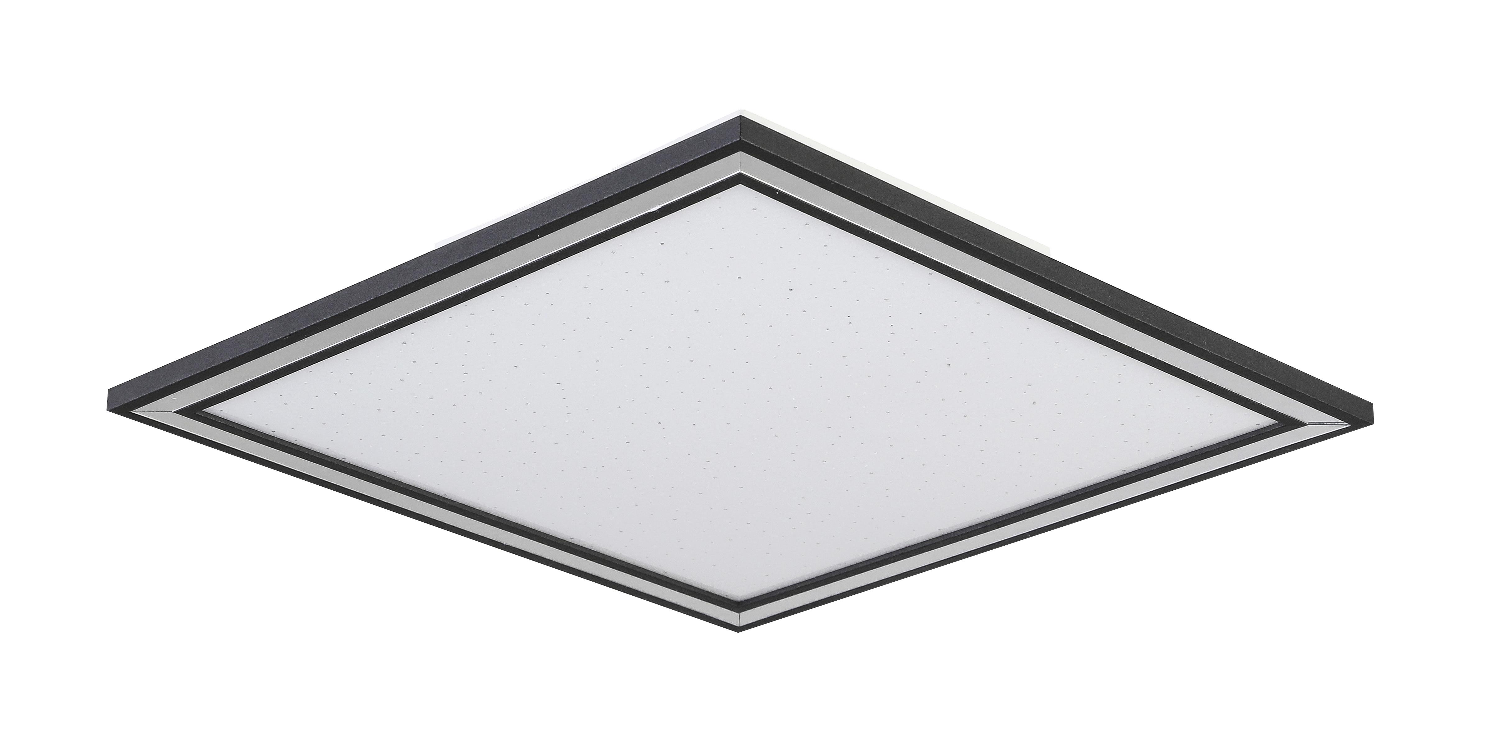 Led-deckenleuchte Robin L: 30 Cm Mit Sternenhimmel - Chromfarben/Schwarz, MODERN, Kunststoff/Metall (30/30/6cm) - Luca Bessoni