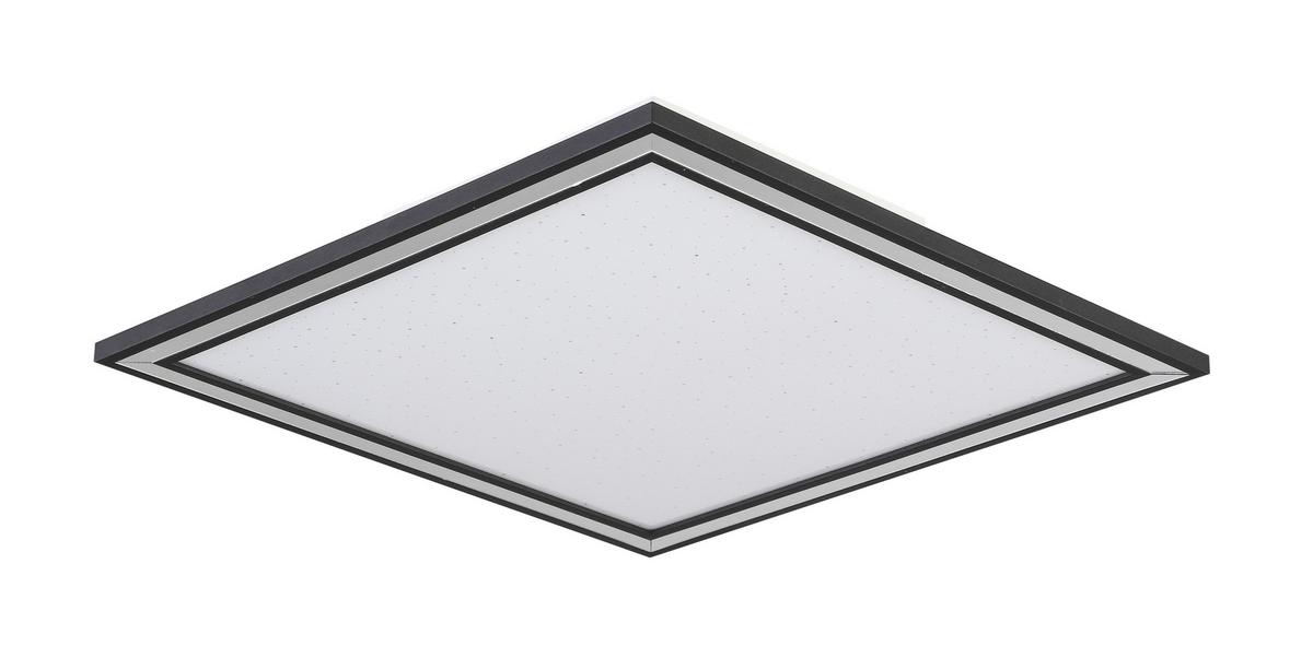 LED-Deckenleuchte Robin L: 30 cm mit Sternenhimmel - Chromfarben/Schwarz, MODERN, Kunststoff/Metall (30/30/6cm) - Luca Bessoni