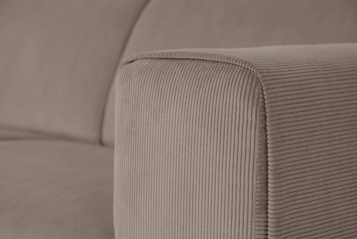 Ecksofa Erno Taupe S: 262 cm - Taupe/Schwarz, Design, Textil (262/183cm) - MID.YOU