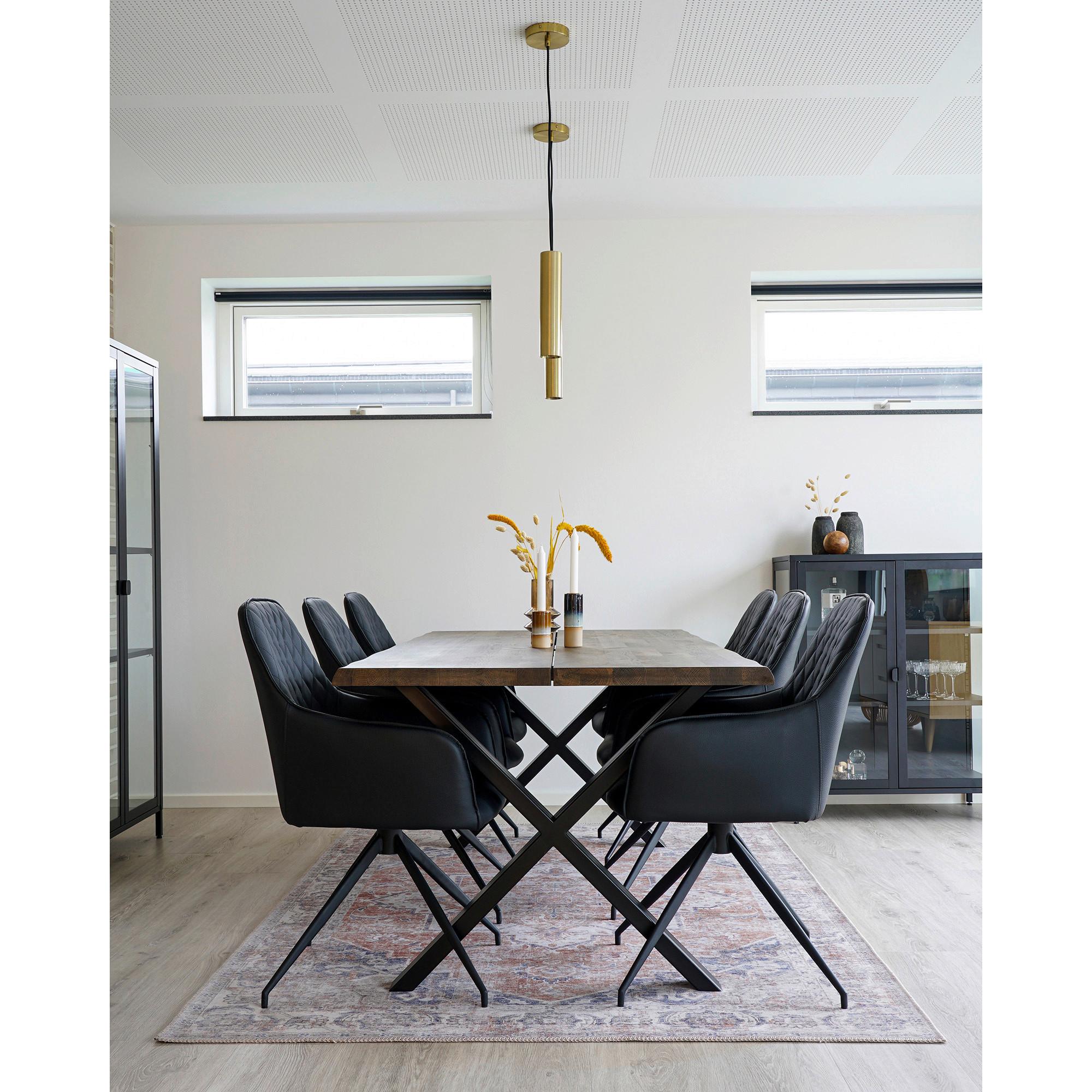 Armlehnstuhl Harbo Schwarz B: 56 Cm - Schwarz, MODERN, Textil/Metall (56/89/62cm) - MID.YOU