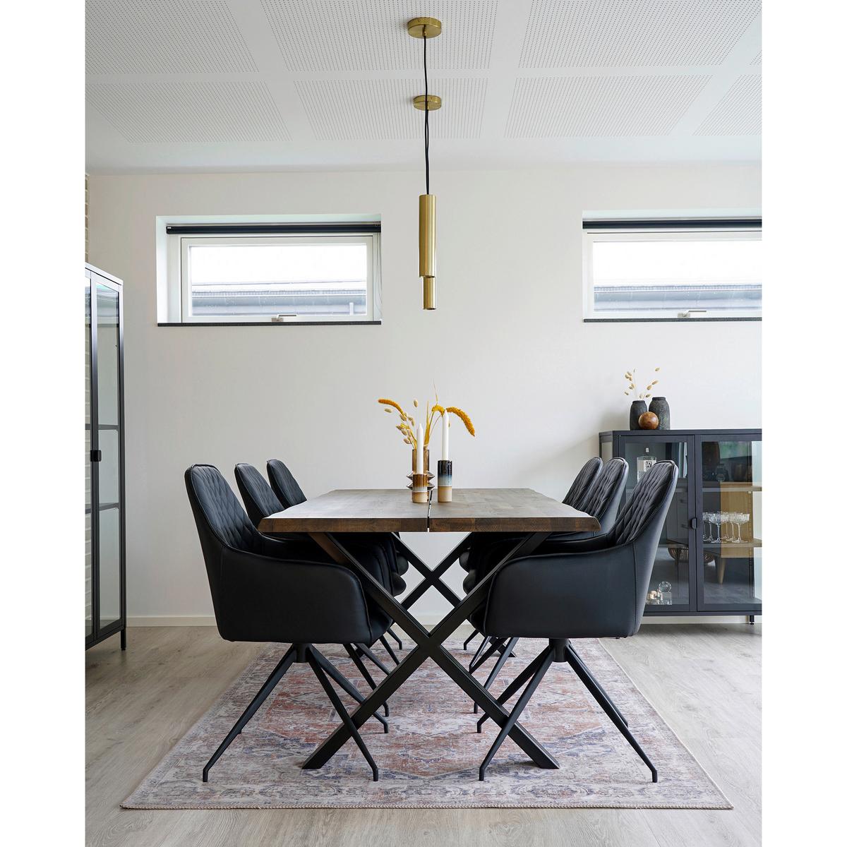 Armlehnstuhl Harbo Schwarz B: 56 Cm - Schwarz, MODERN, Textil/Metall (56/89/62cm) - MID.YOU