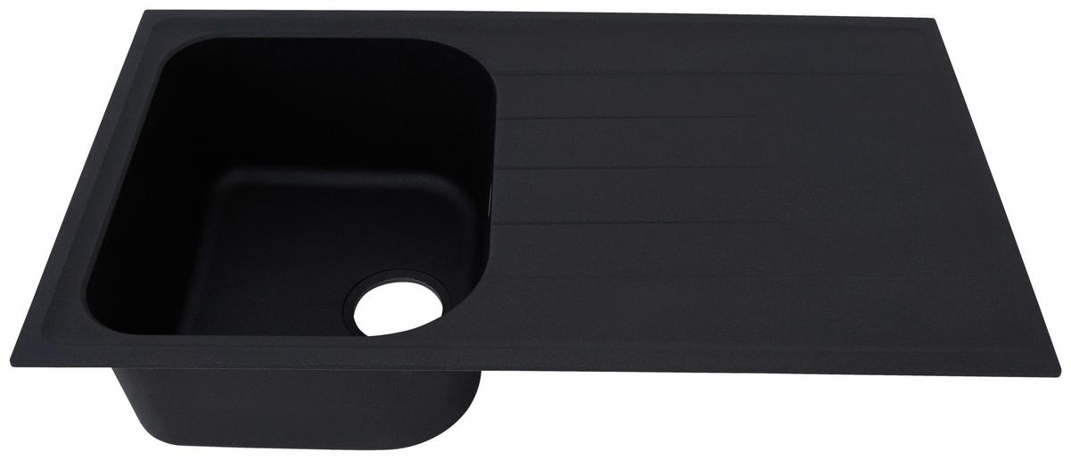 Spüle Respekta Stein Bxt: 86x50 cm - Schwarz, Trend, Stein (86/20,9/50cm) - Respekta