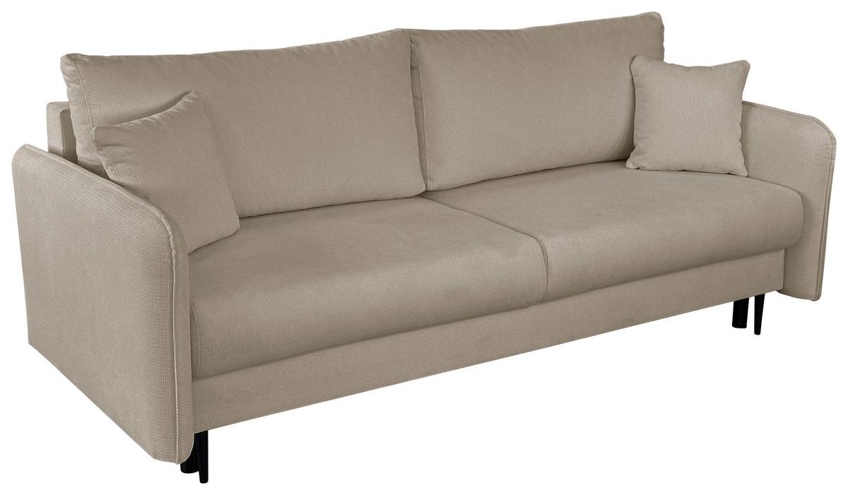 Schlafsofa Carine Mit Bettkasten Braun B: 216 Cm - Schwarz/Weiß, Design, Textil (216/96/102cm) - MID.YOU