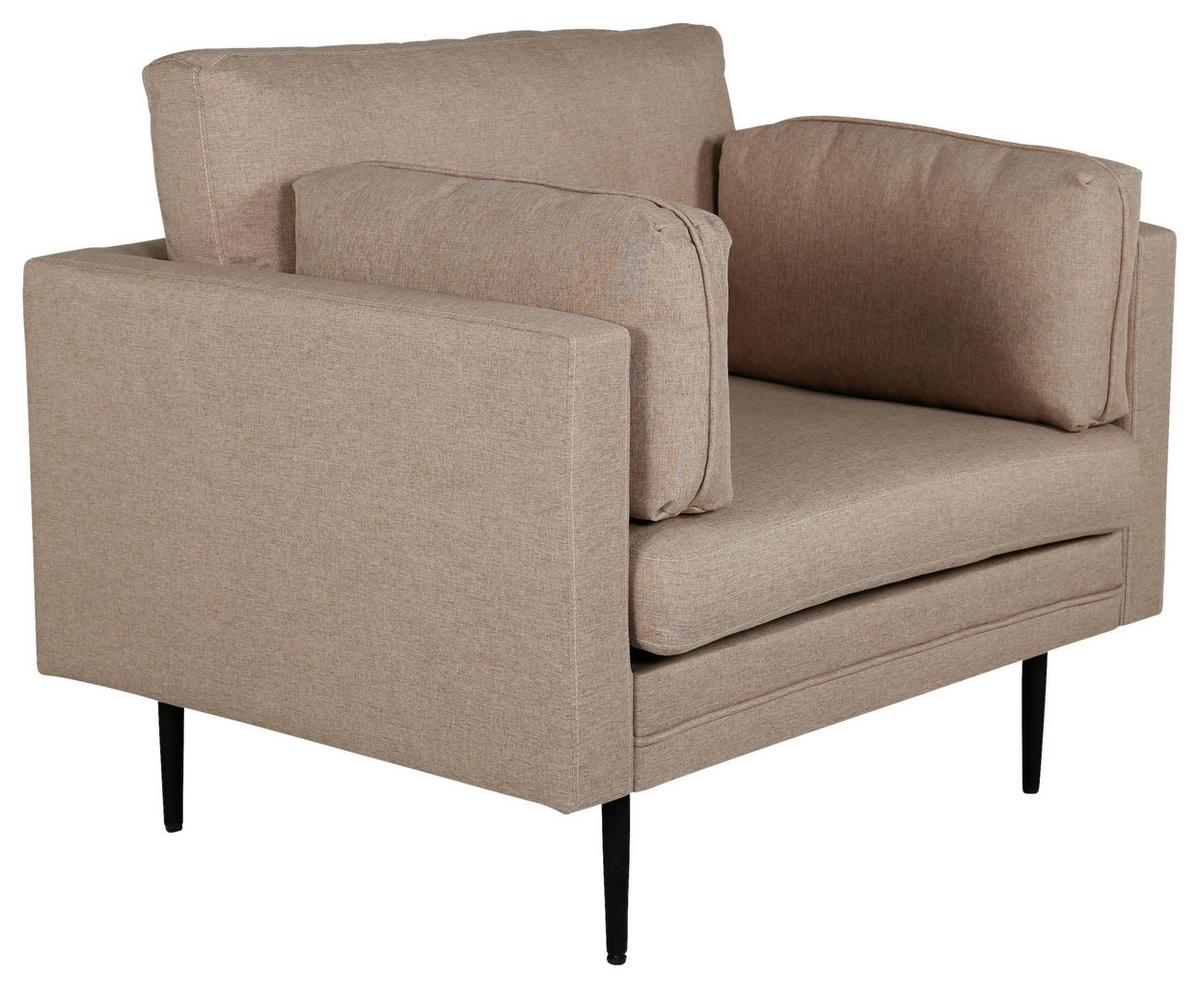 Sessel Boom - Hellbraun/Schwarz, Design, Kunststoff/Textil (110/84/86cm) - Livetastic