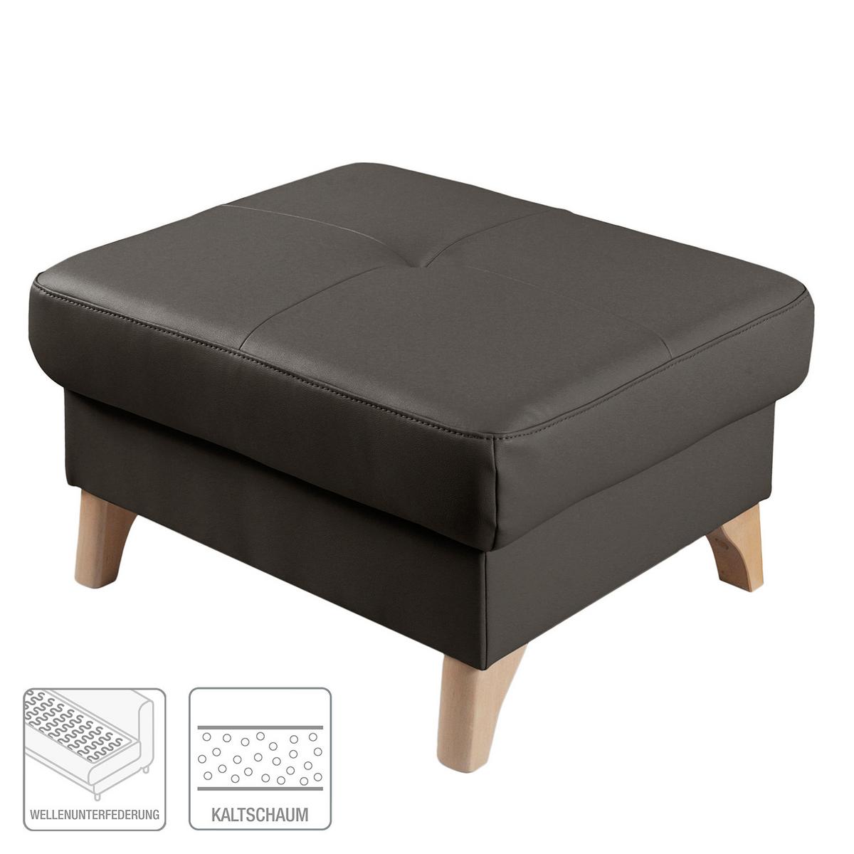 Hocker Fargo Dunkelbraun B: 70 cm - Dunkelbraun/Buchefarben, Design, Leder/Textil (70/44/60cm) - Livetastic