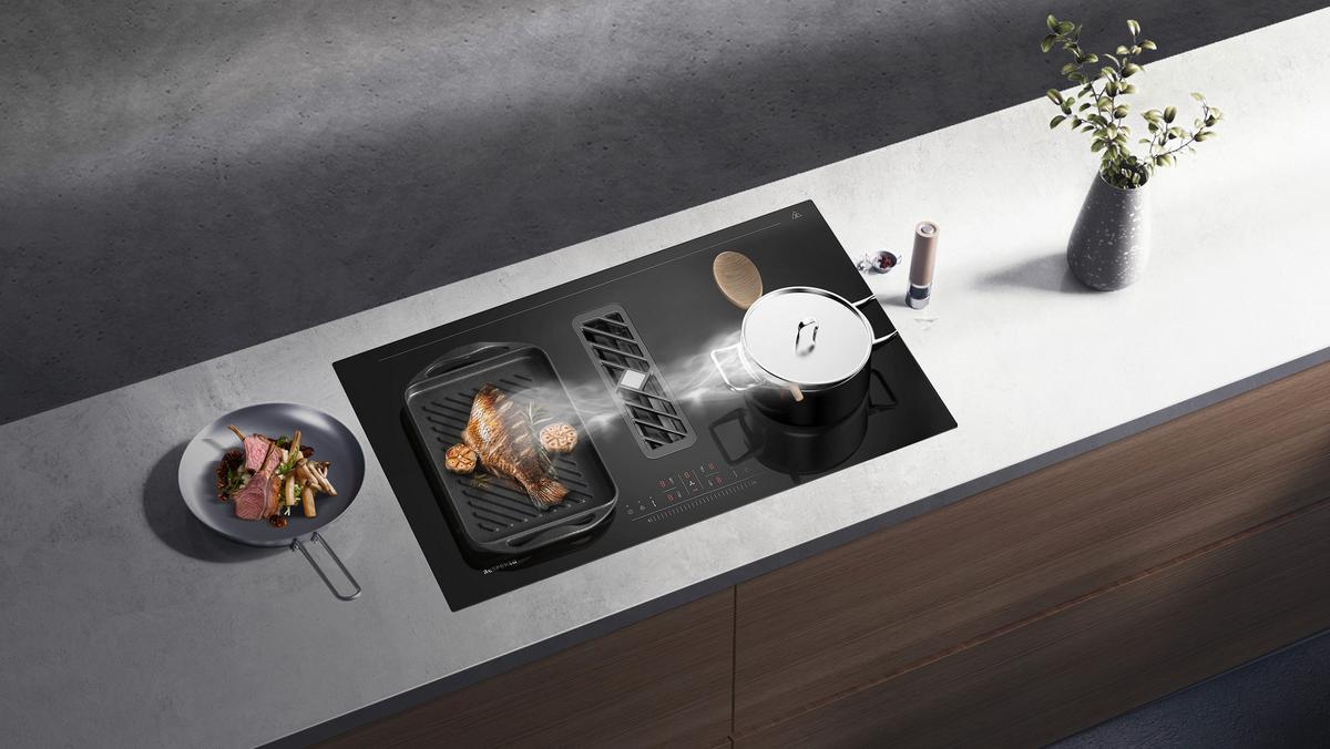 Kochfeld-Dunstabzug-Kombi Respekta Calima Schwarz B:83cm - Schwarz, Basics, Glas (83/20/51,5cm) - Respekta