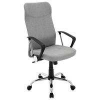 Drehstuhl Alwin mit Armlehnen Hellgrau - Chromfarben/Hellgrau, Design, Kunststoff/Textil (60/109-119/61,5cm) - MID.YOU