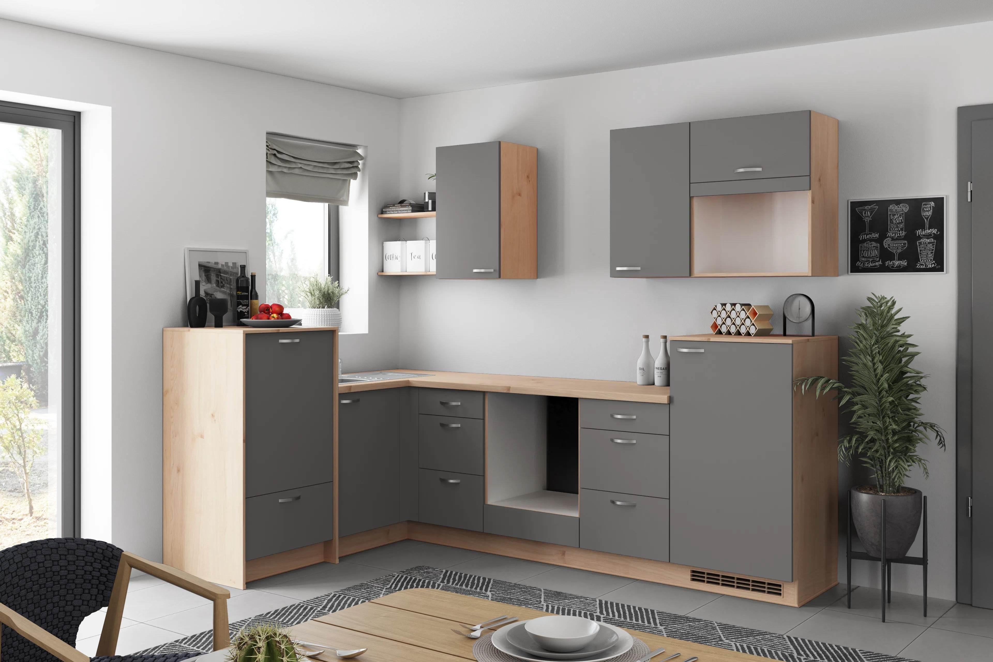 Eckküche Win - Wildeiche/Anthrazit, MODERN, Holzwerkstoff (178/280cm) - Express