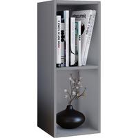 Dvd-regal Mit 2 Fächern Mendas B: 34 Cm Grau - Grau, Basics, Holzwerkstoff (34/72/30cm) - MID.YOU