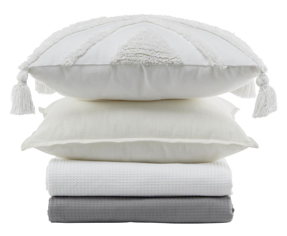 Dekoračný vankúš Nouria, 50/50cm - biela, Lifestyle, textil (50/50cm) - Premium Living