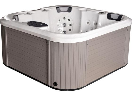 Whirlpool Acryl Florenz Set 200 X 91 X 200 cm - Weiß/Grau, Design, Holz/Kunststoff (200/91/200cm)