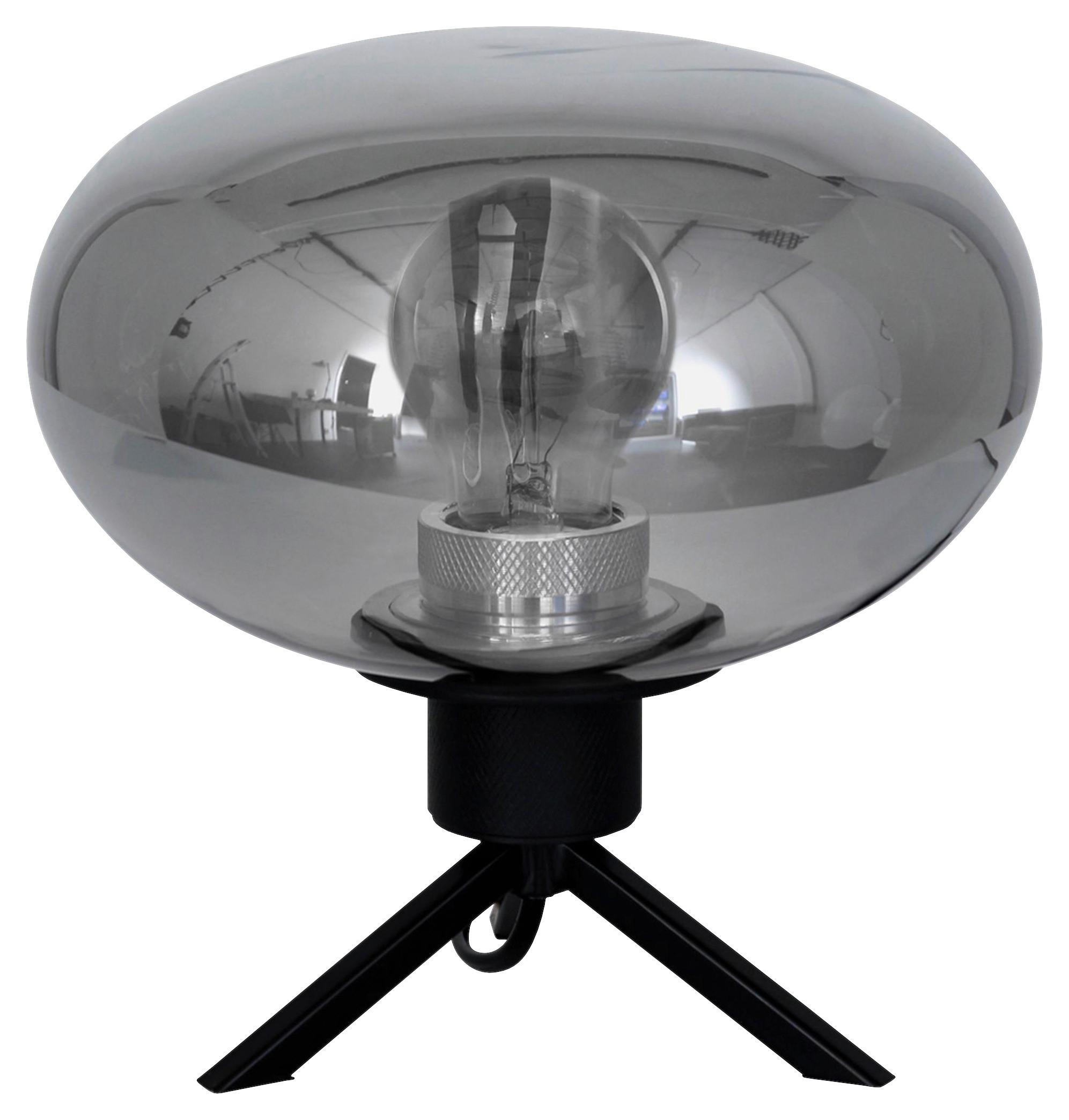 Tischleuchte Reflexion - Schwarz, Trend, Glas/Metall (22/22/22cm)