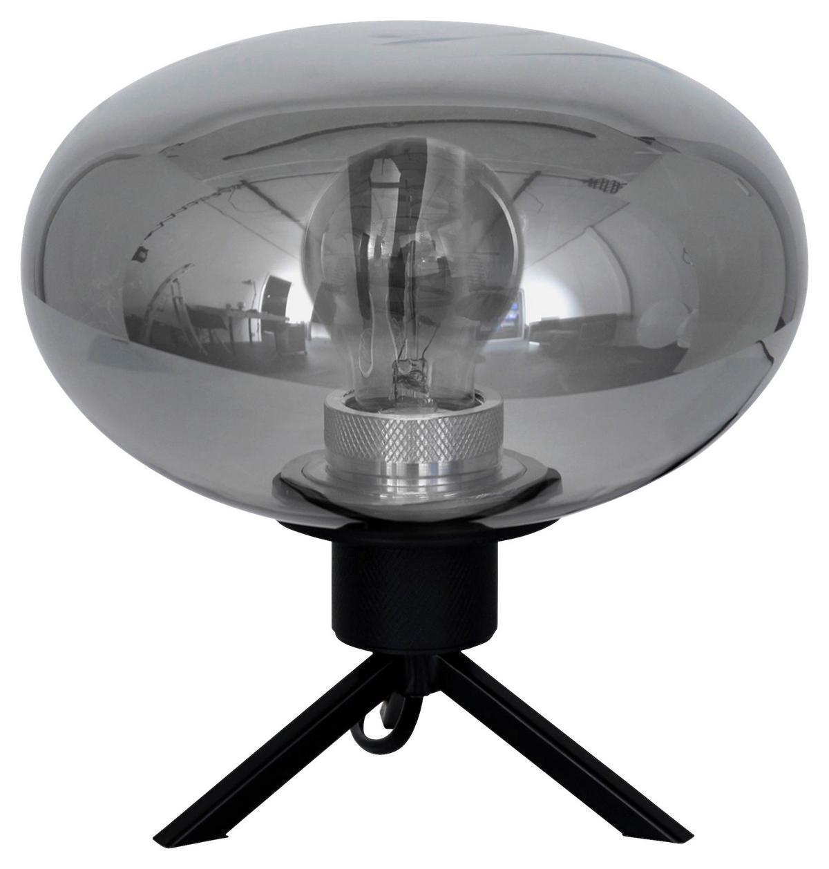 Tischleuchte Reflexion - Schwarz, Trend, Glas/Metall (22/22/22cm)