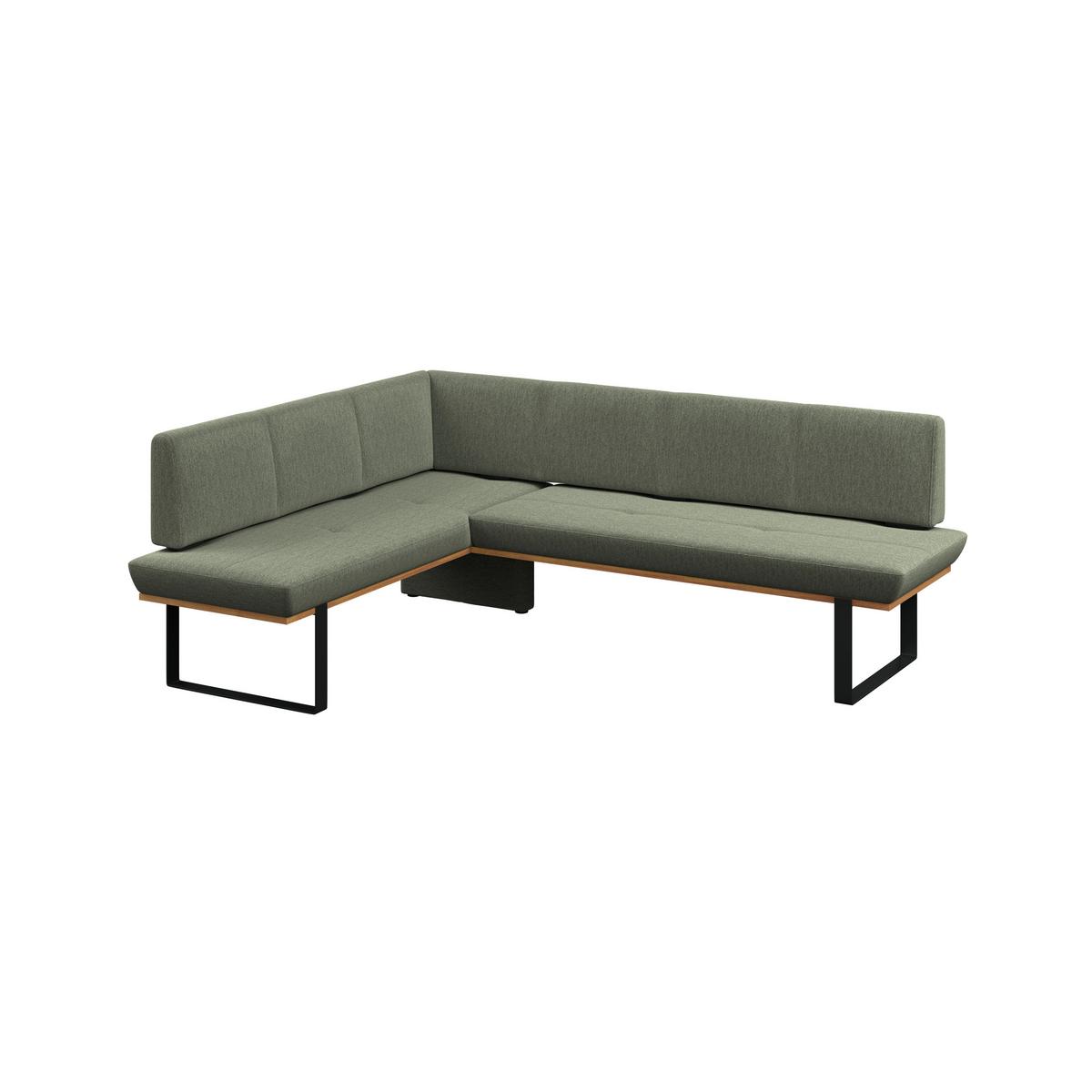 Eckbank Tristan Webstoff grün, S:175x245cm - Schwarz/Grün, MODERN, Holz/Textil (175/245cm) - James Wood