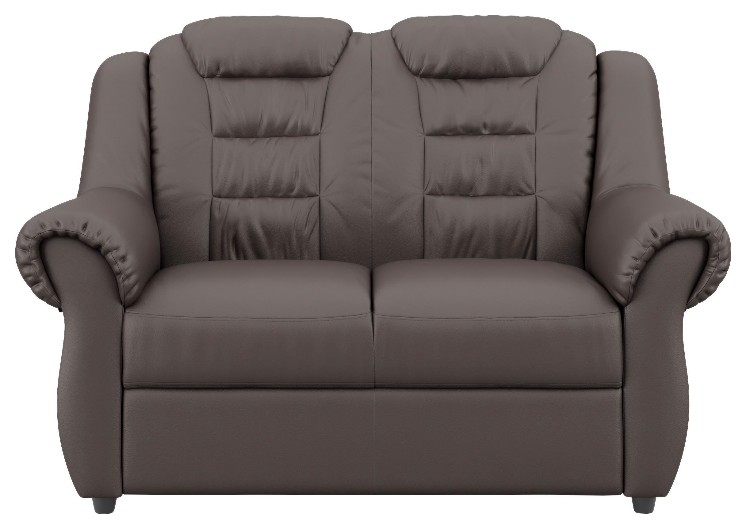 2-Sitzer-Sofa Boston Braun Lederlook - Schwarz/Braun, KONVENTIONELL, Textil (145/102/101cm) - Livetastic