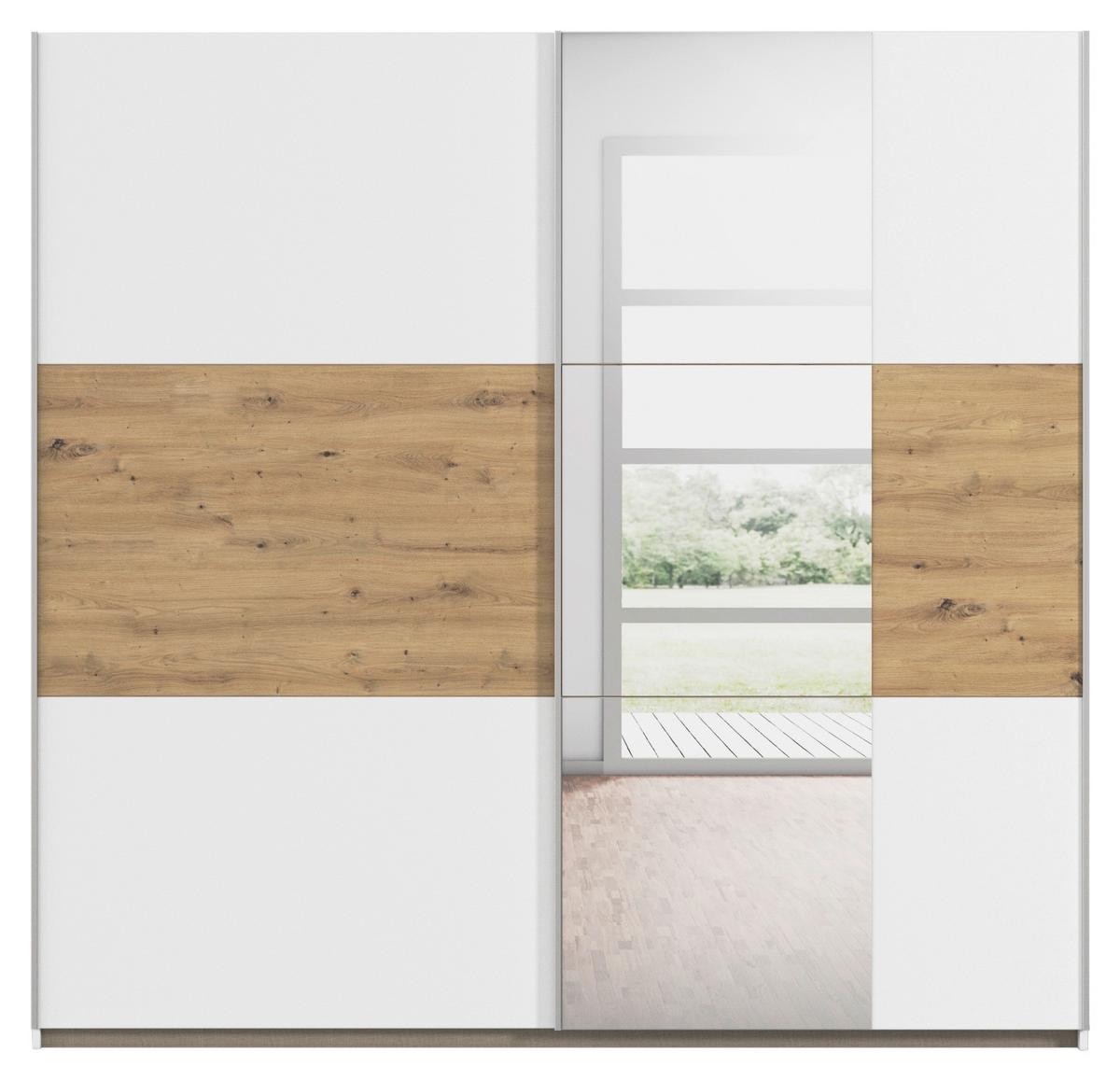 Schlafzimmer Foster - Weiß/Eiche Artisan, KONVENTIONELL, Holzwerkstoff