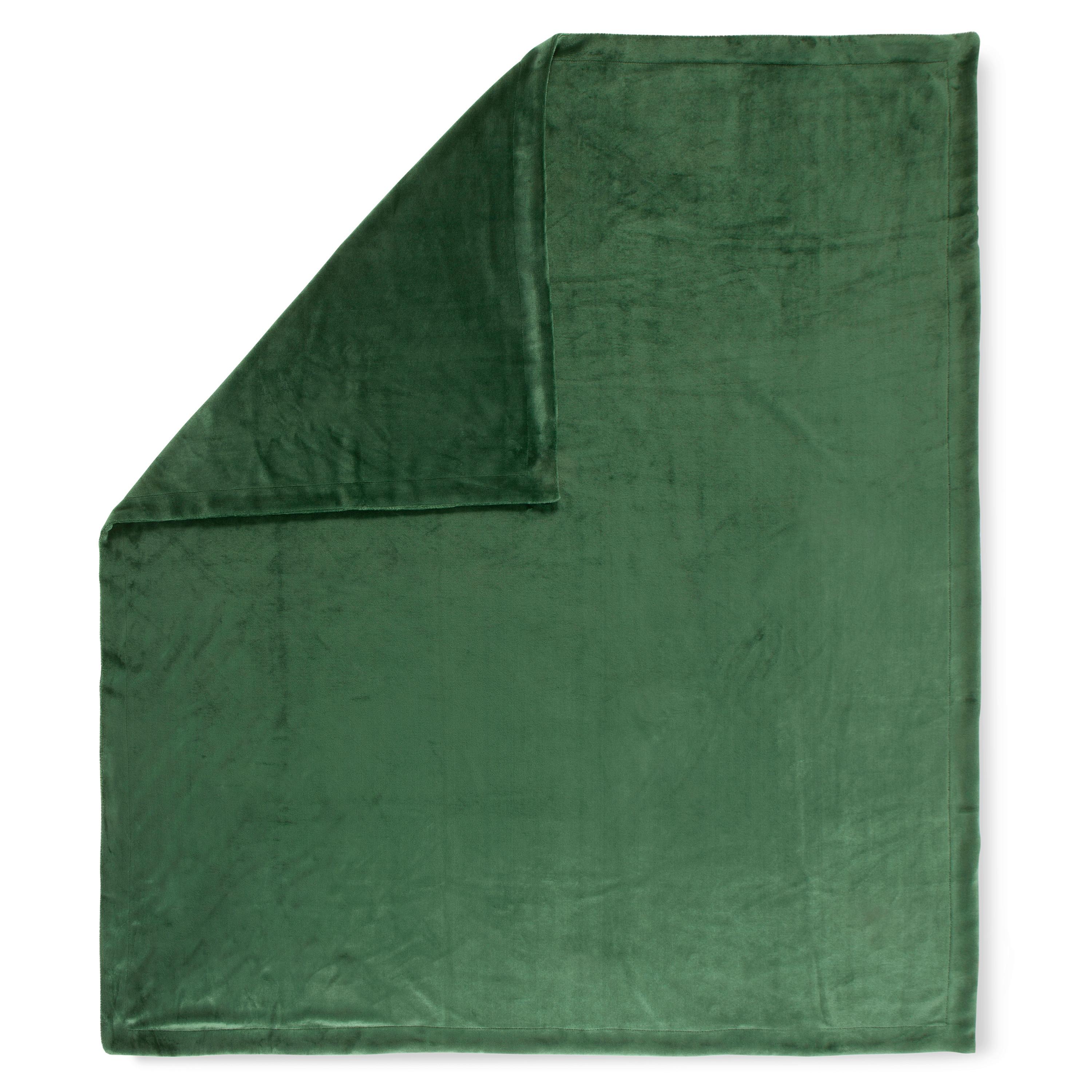 PLAID UNI DUNKELGRÜN - Dunkelgrün/Grün, Basics, Textil (160/180cm)