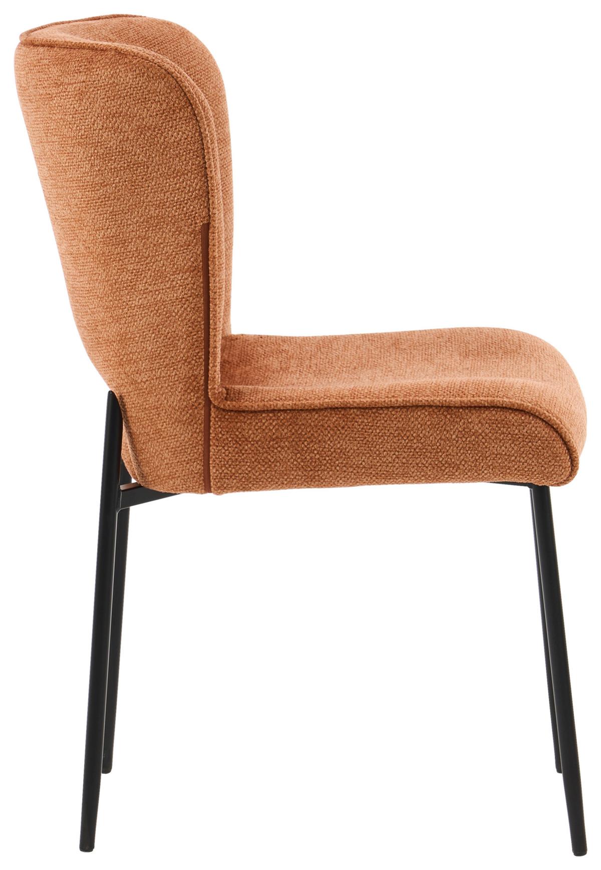 Židle Johanna, tmavě oražová - tmavě oranžová/černá, Moderní, kov/textil (49/84/59,5cm) - Mömax