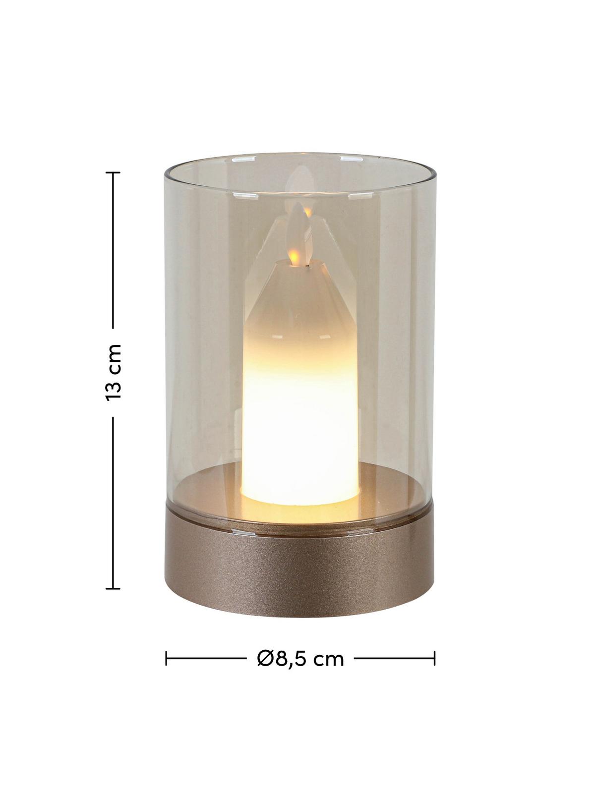 DEKORAČNÉ LED SVIETIDLO FLAMMI - biela/šampanská, Modern, kov/plast (8,5/13cm) - Mömax