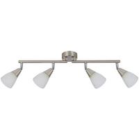 Strahler Walter 4-Flammig verstellbar L: 60 cm - Weiß/Nickelfarben, KONVENTIONELL, Glas/Metall (60/8/19cm) - James Wood