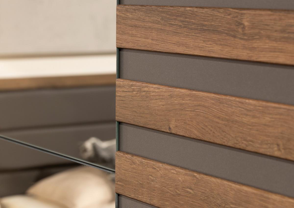 Schwebetürenschrank Barea Dunkelgrau Eiche Dekor - Eiche dunkel/Dunkelgrau, MODERN, Holzwerkstoff (226/210/62cm) - Rauch Möbel