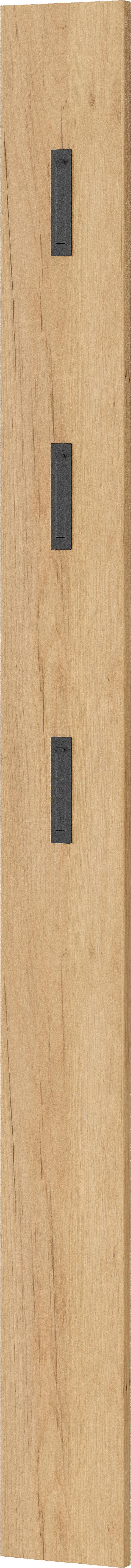 Garderobe Gw-Binetto 3-Teilig Grün/Eichefarben B: 130 cm - Eichefarben/Grün, Design, Glas/Holzwerkstoff (130/200/27cm) - Livetastic