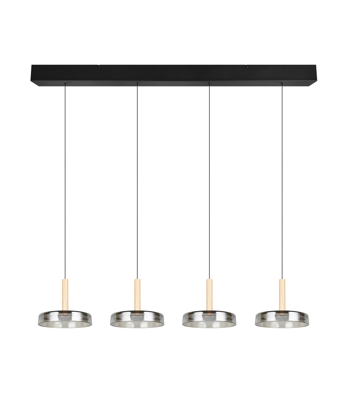 LED-Pendelleuchte 354910432 Celeste - Chromfarben/Schwarz, Design, Glas/Metall (115/22/200cm) - Trio Leuchten