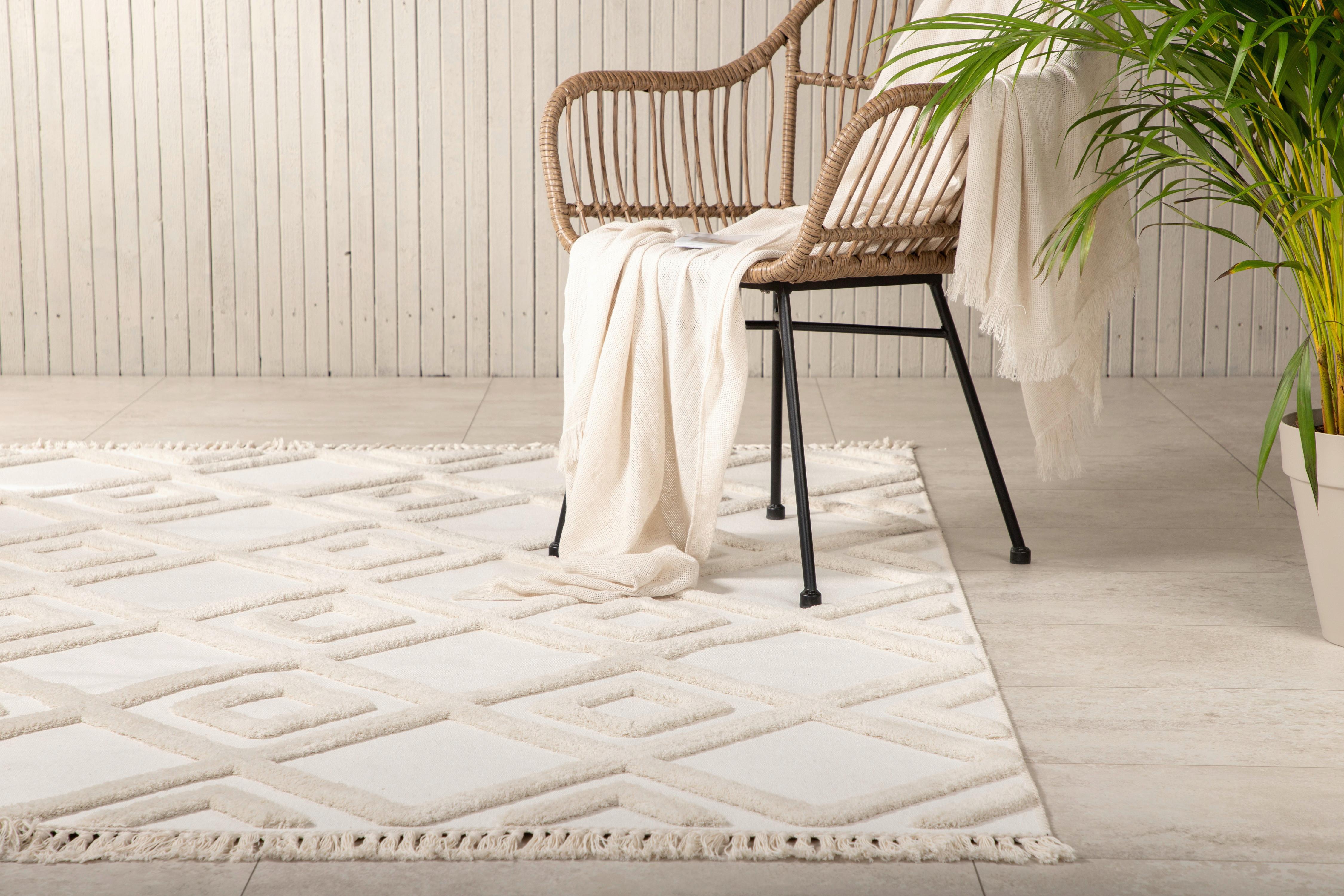 Flachwebteppich Towa - Weiß, LIFESTYLE, Textil (160/230cm) - P & B