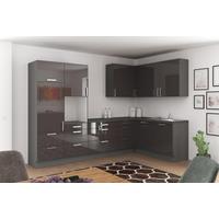 Eckküche Ip4050 Ohne Geräte 320x185 Cm Graphit - Graphitfarben, Basics (320/185cm)