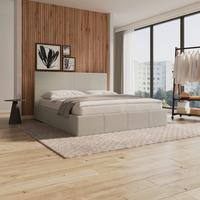 Čalouněná postel YARA 180x200 cm, světle šedá - černá/světle šedá, Moderní, kov/dřevo (180/200cm) - Bessagi Home