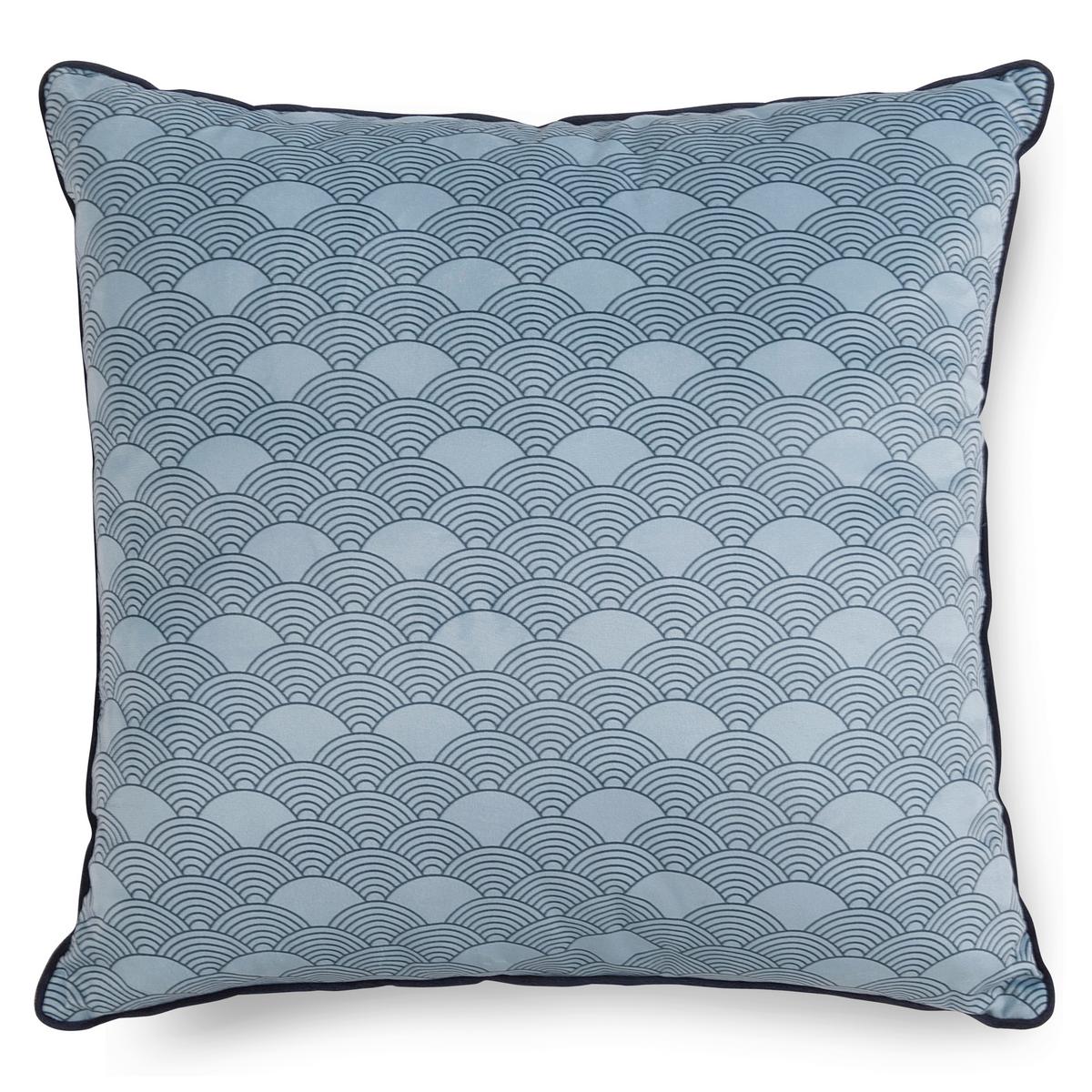 ZIERKISSEN ASHER - Blau/Bordeaux, Design, Textil (48/48cm)
