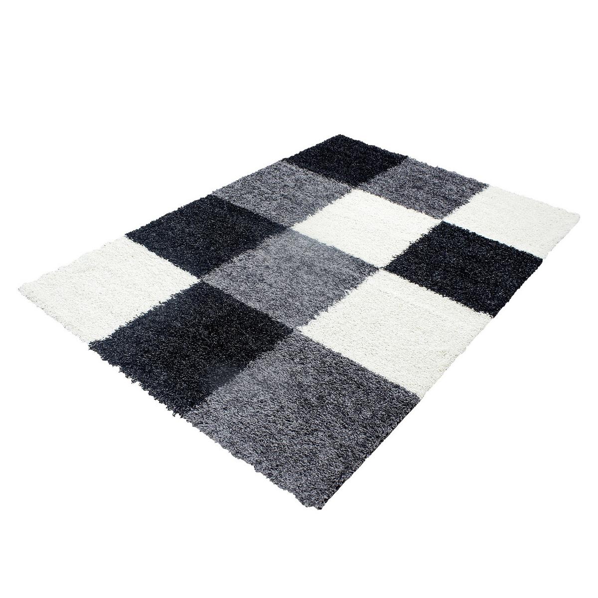Hochflor Teppich Schwarz Life 60x110 cm - Schwarz, KONVENTIONELL, Textil (60/110cm) - Novel