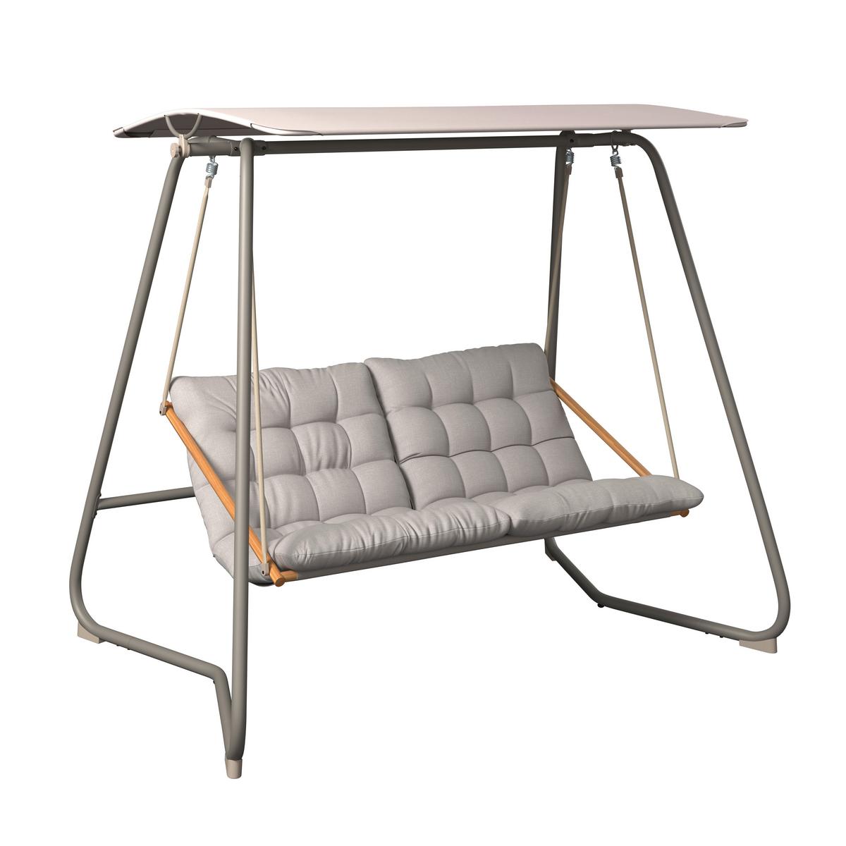 HOLLYWOODSKA HOJDAČKA CARINA - sivá/farba tíku, Modern, kov/textil (214/154/202cm) - Mömax