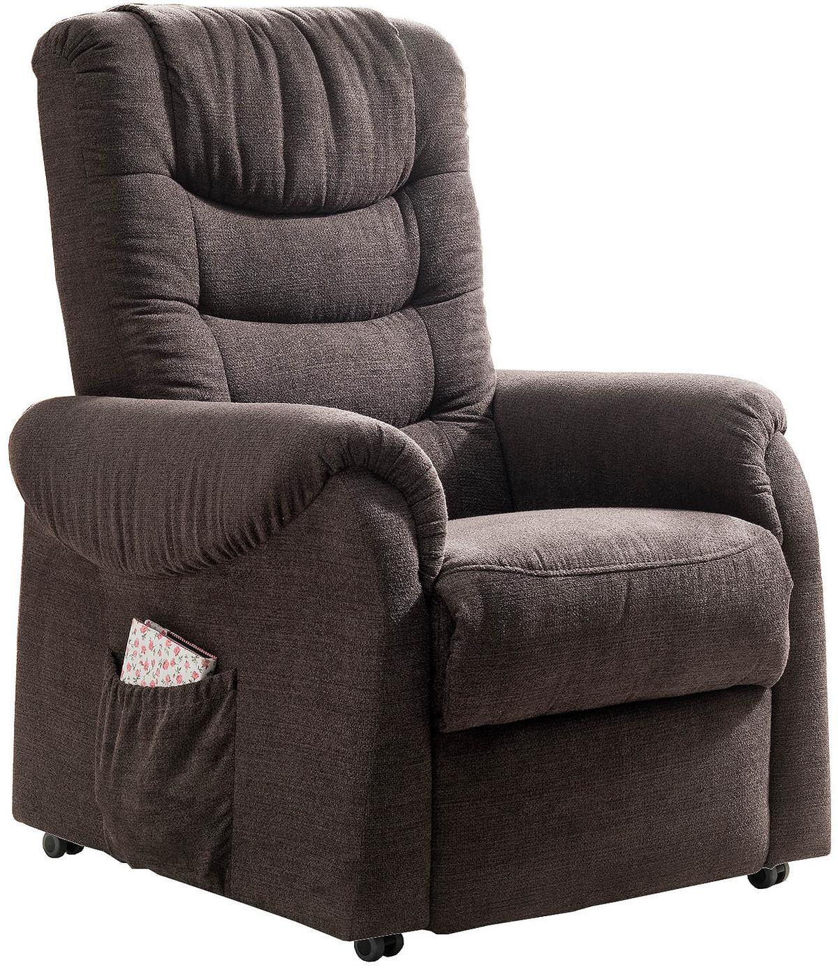Fernsehsessel Nino Dunkelbraun B: 76 Cm - Dunkelgrün/Dunkelbraun, Design, Textil (76/106/94cm) - Livetastic