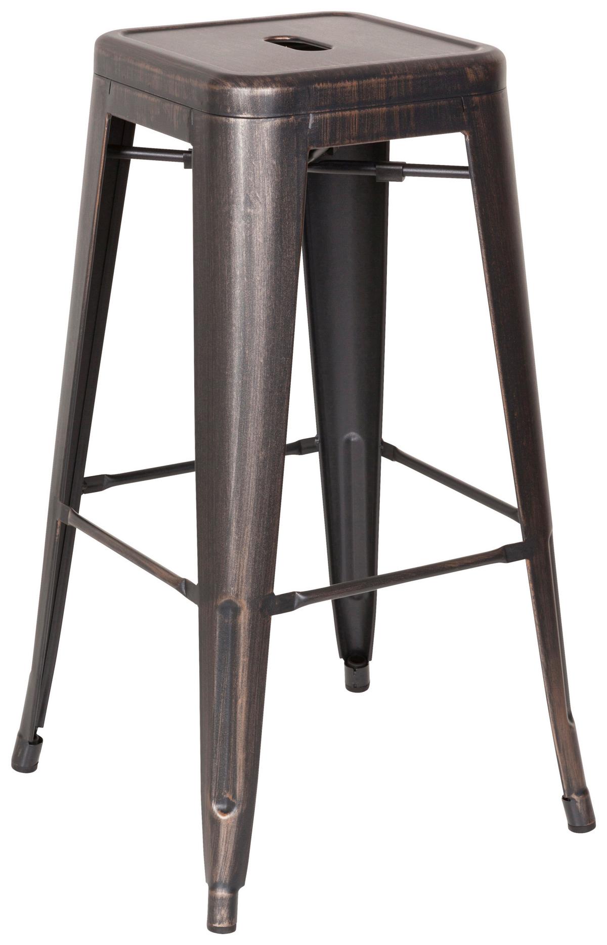Barhocker Vantaggio High Stapelbar Schwarz/golden - Goldfarben/Schwarz, Basics, Metall (44/77/44cm) - MID.YOU