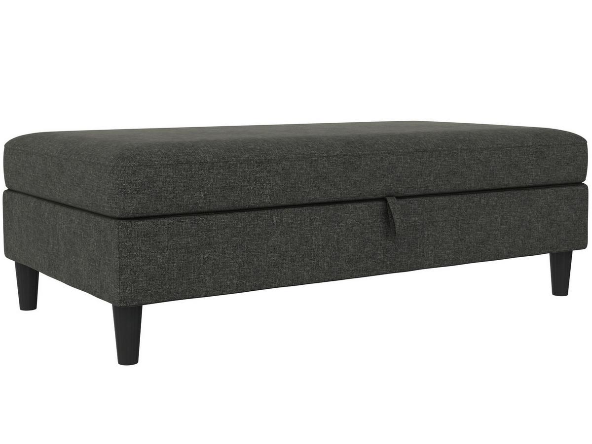 Hocker Hannover Anthrazit, mit Stauraum - Anthrazit/Schwarz, Basics, Textil (130/43/69cm) - Livetastic