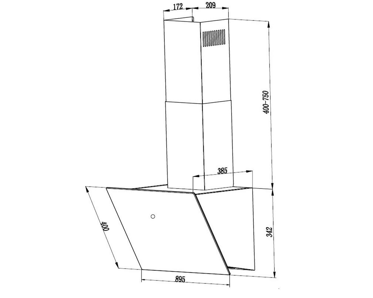 Dunstabzugshaube Respekta Bxh: 59,5-74,2-109,2 Cm - Weiß, Trend, Glas/Metall (59,5/74,2-109,2/38,5cm) - Respekta