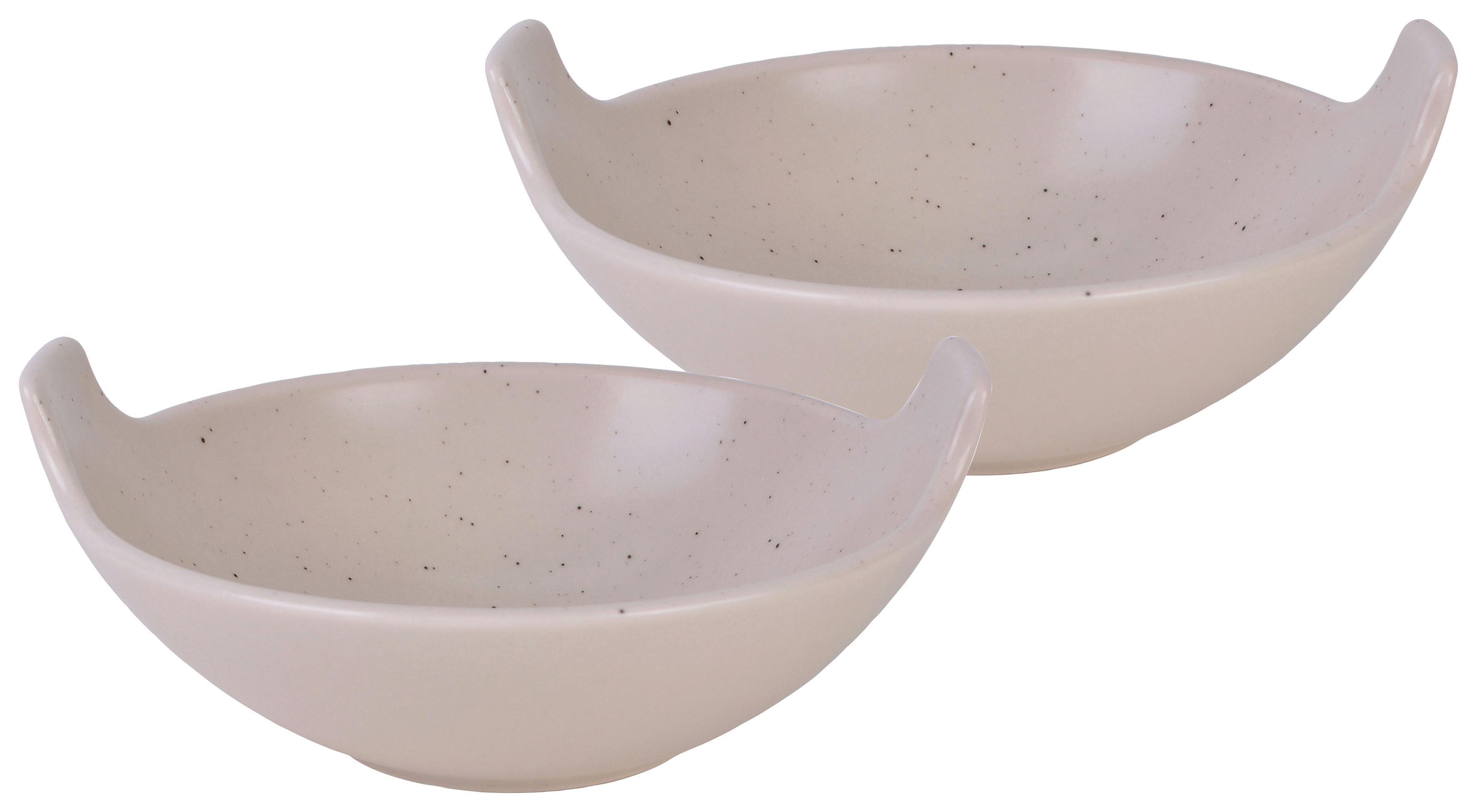 Schüsselset Steinzeug Creme 2-tlg. BxH: 17x15,5 cm - Creme, Basics, Keramik (17/15,5cm) - Creatable