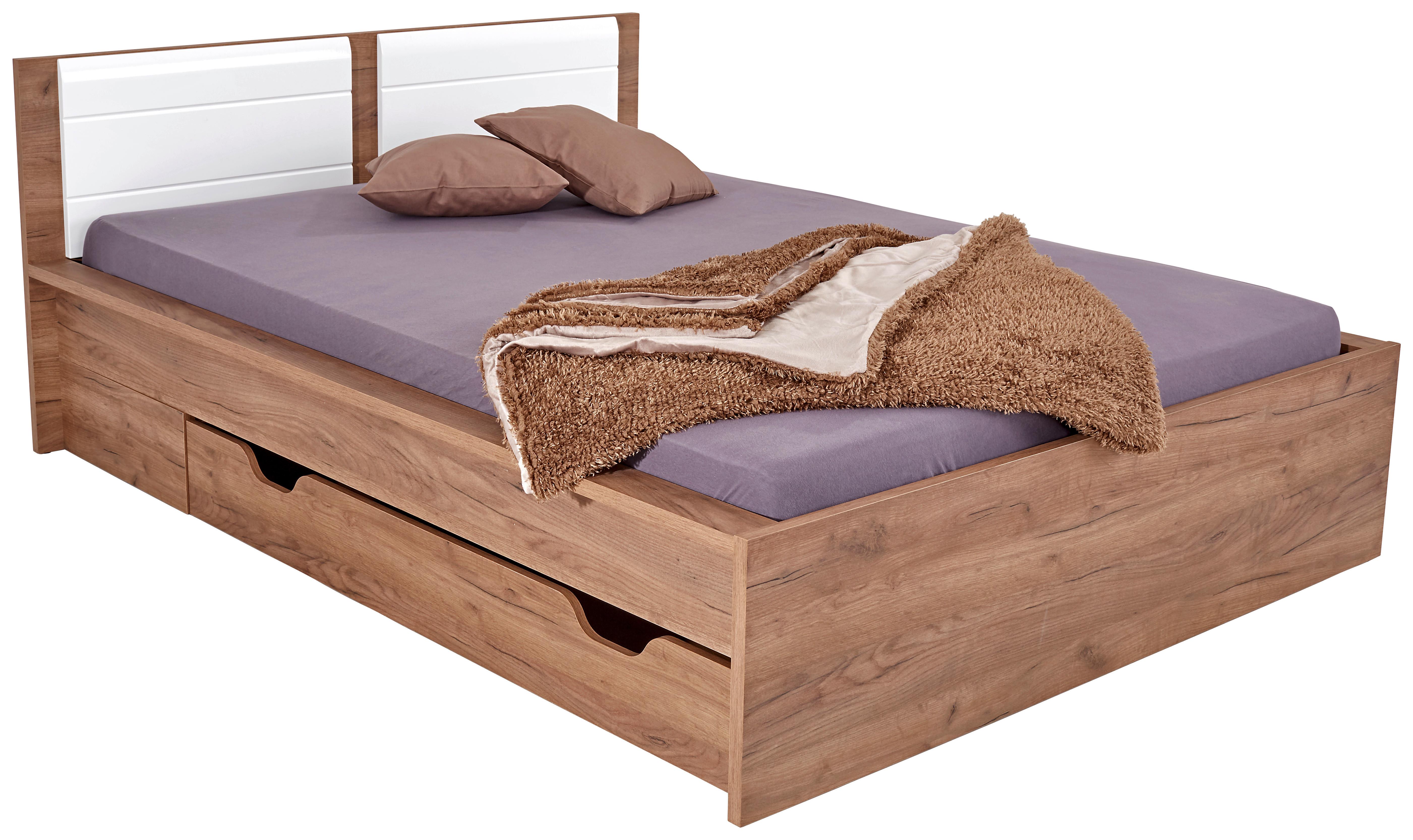 Ágykeret Avensis New 140/200 Cm - tölgyfa színű/fehér, Konventionell, fa (140/200cm) - Luca Bessoni