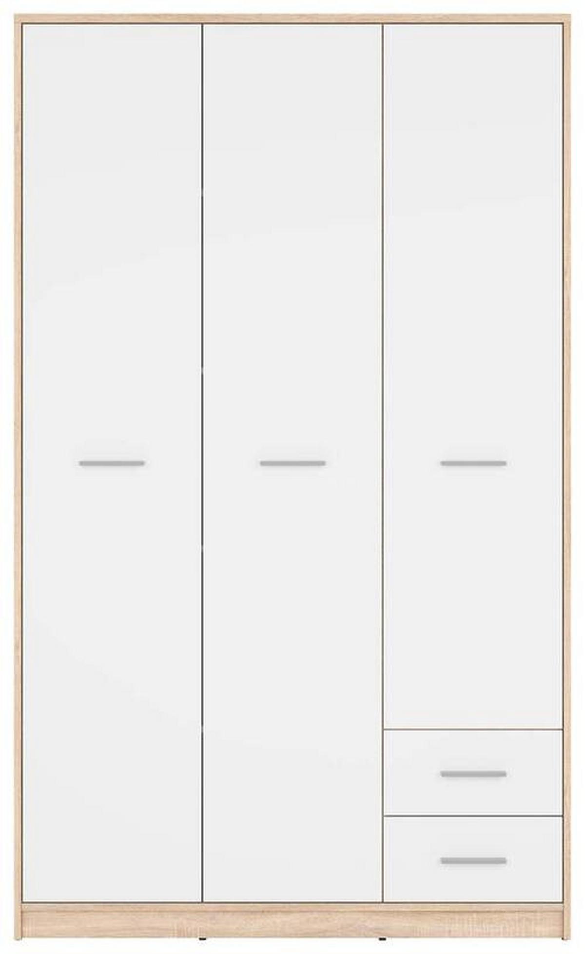 Drehtürenschrank Nepo Plus - Weiß/Sonoma Eiche, MODERN, Holzwerkstoff (118,5/197/54,5cm) - MID.YOU