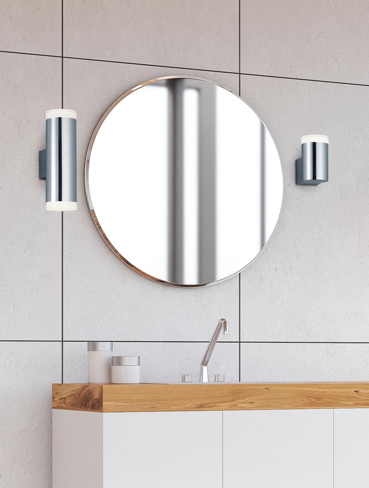 Led-wandleuchte Ray, Ip44, 2-Flammig - Chromfarben/Weiß, Basics, Kunststoff (16,6/5,2/8cm) - Trio Leuchten