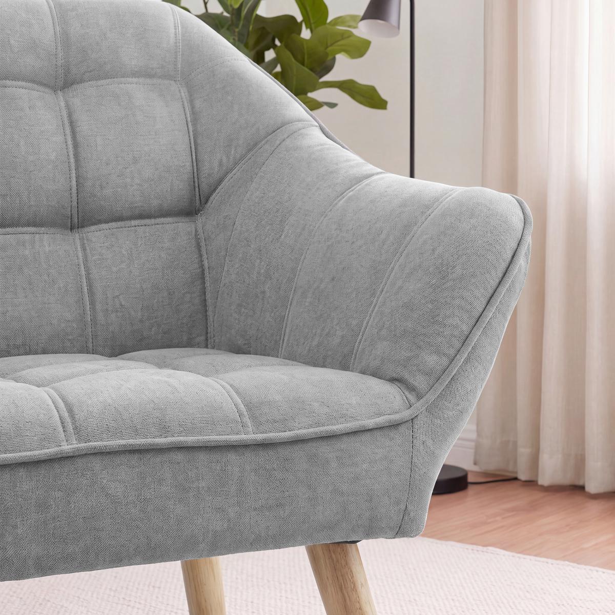 Dvoumístná pohovka MONIQUE, šedý velur - šedá, Moderní, dřevo/textil (127/76/74,5cm) - Modern Living