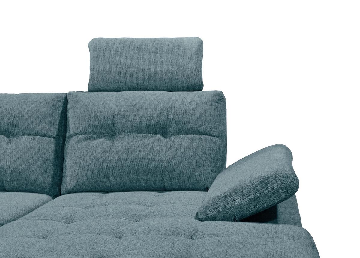 Sedacia súprava DURBAN U, ľavá, modrá - modrá/čierna, Konventionell, textil/plast (218/324/170cm) - MID.YOU
