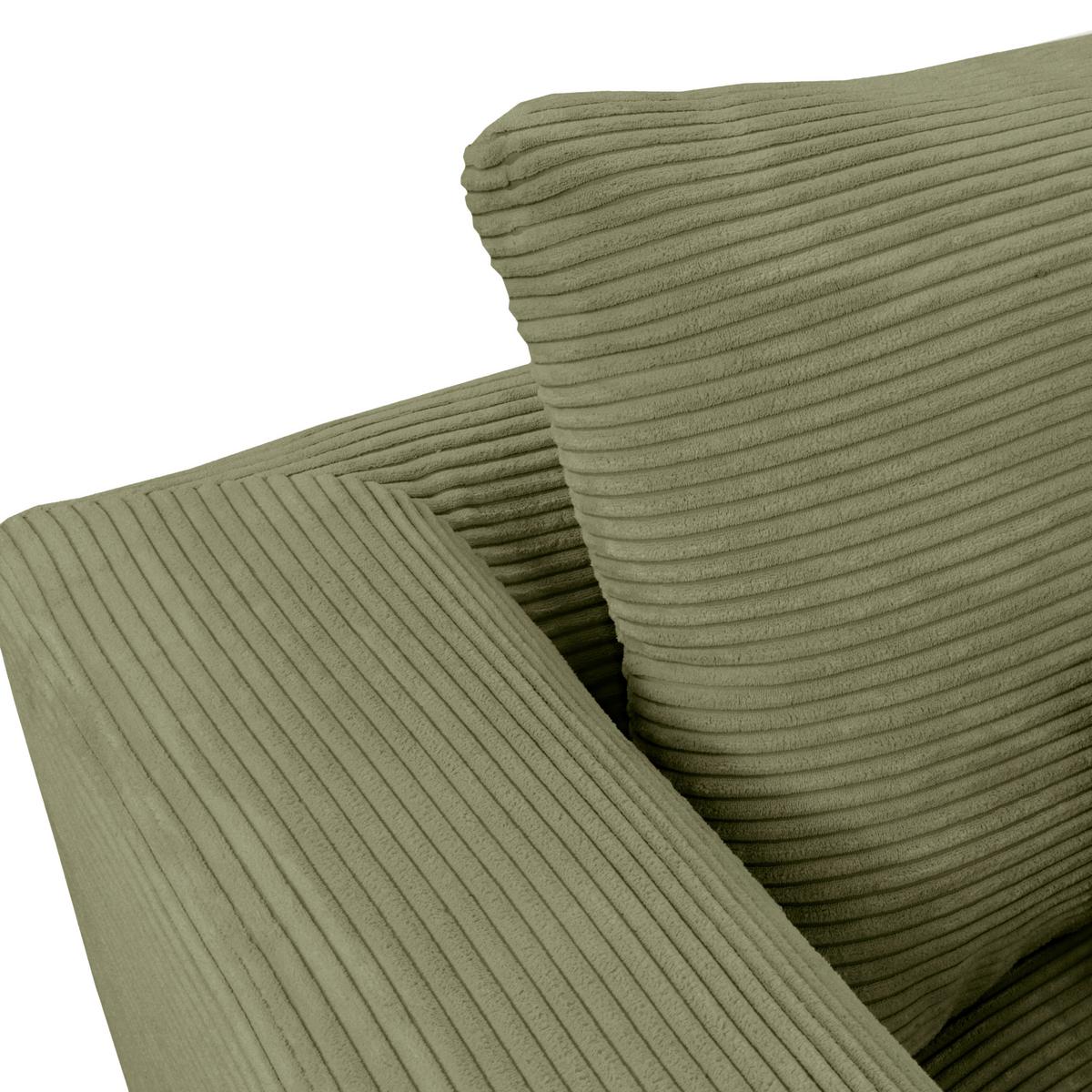 Ecksofa Berlin Cord Olivgrün 313x172 cm - Schwarz/Olivgrün, Design, Textil (313/172cm) - Livetastic