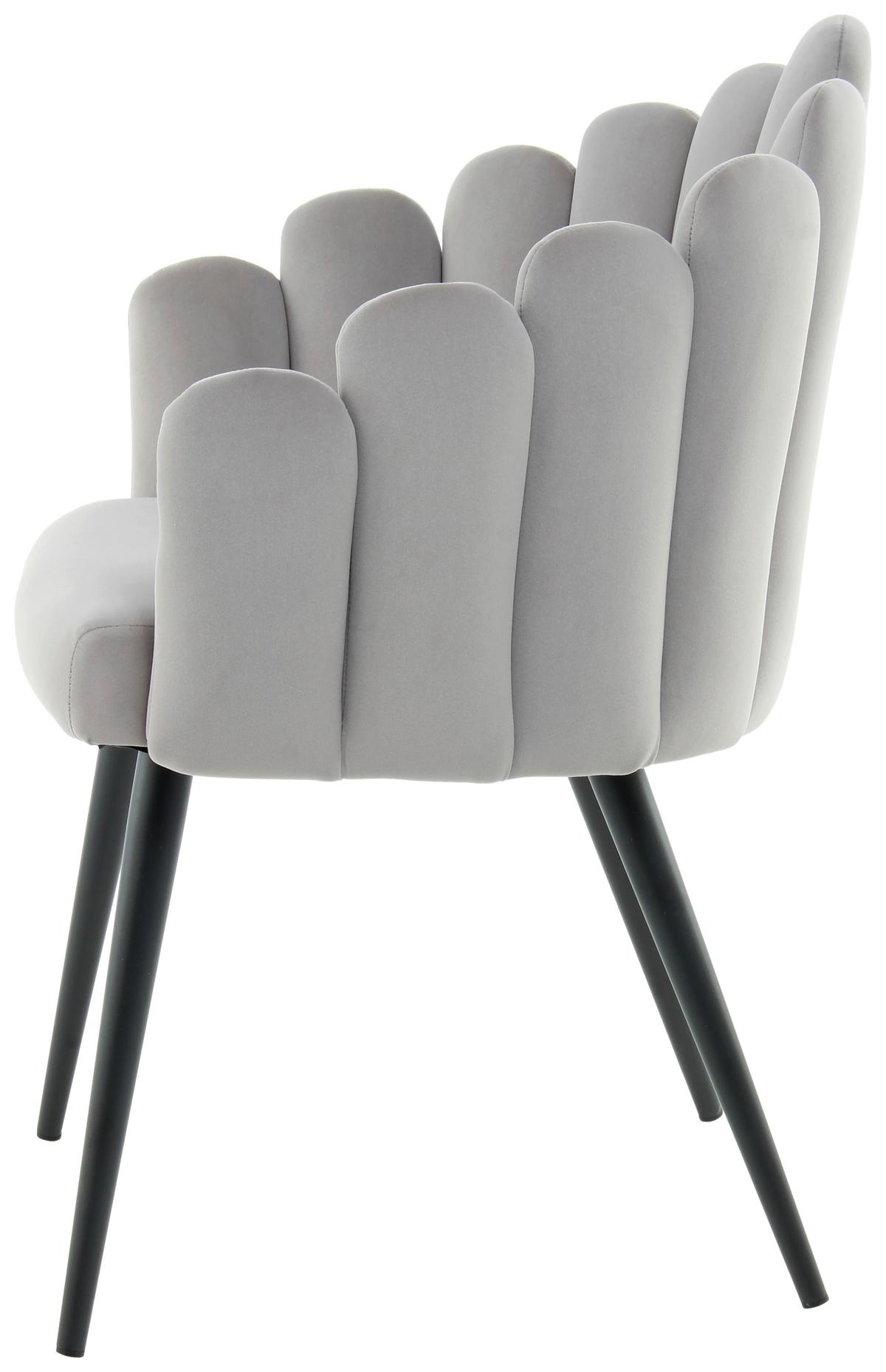 Armlehnstuhl Jeane 625 - Schwarz/Grau, MODERN, Textil/Metall (61/85/58cm) - Kayoom