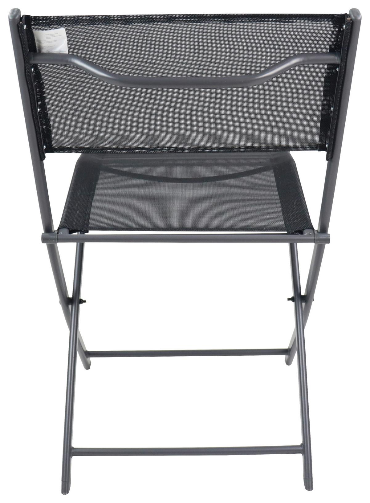 Gartenstuhl-Set Klappbar Sumila Metall, Textil - Schwarz, MODERN, Textil/Metall (45/79/46cm) - Ambia Garden