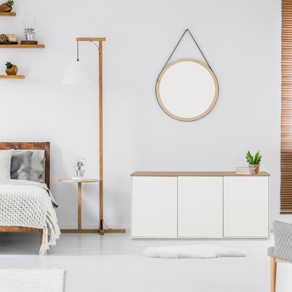 Sideboard Kelo S Weiß/eichefarben B: 160 Cm - Eichefarben/Weiß, MODERN, Holzwerkstoff (160/76/40cm) - MID.YOU