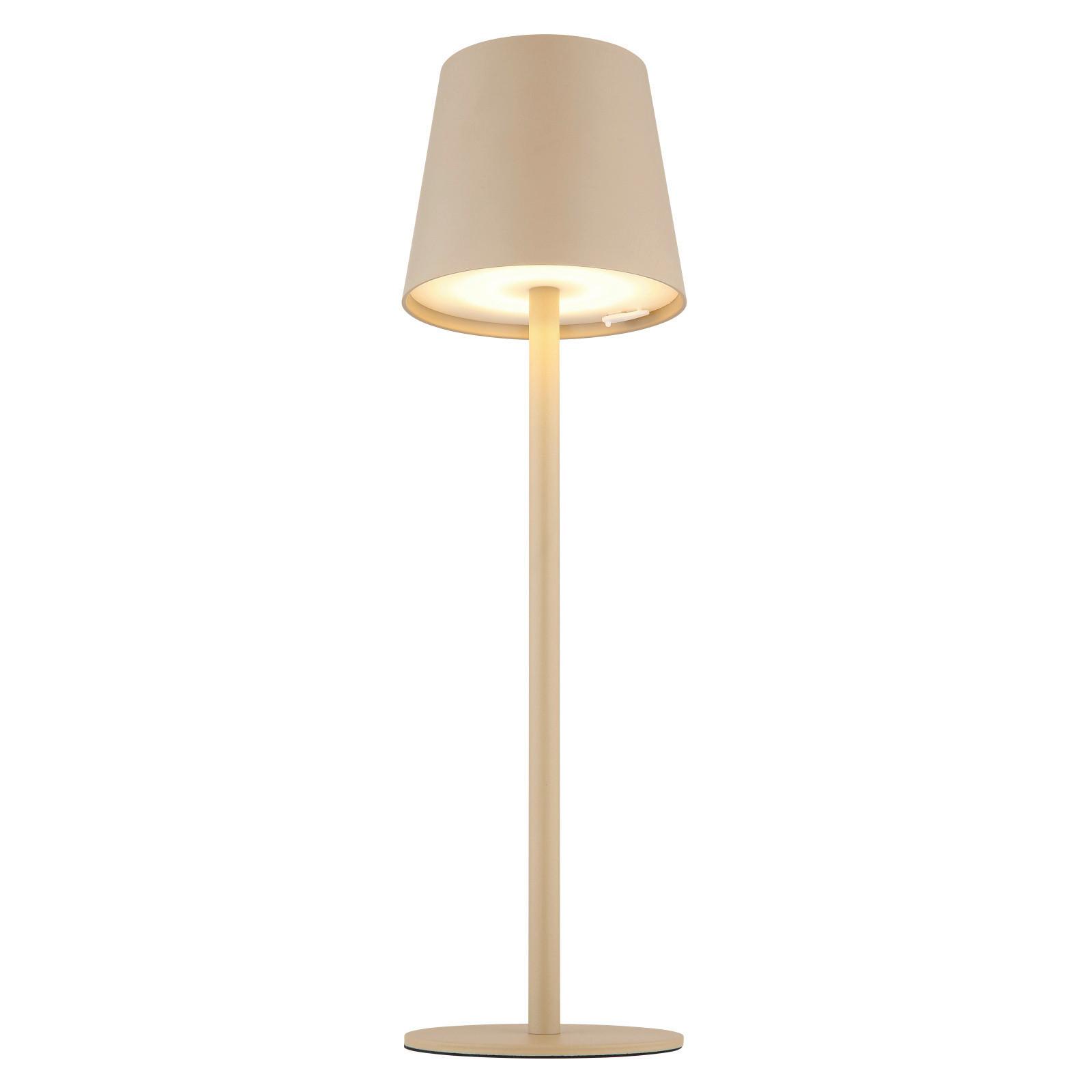 Akku-Tischleuchte 58438s 2 Höhen Montierbar - Sandfarben/Opal, Trend, Kunststoff/Metall (10,6/36cm) - Globo