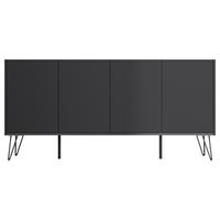 Sideboard Posseik Industrial Graphitfarben B: 155 cm - Schwarz/Graphitfarben, Design, Holzwerkstoff (155/75,8/42cm) - P & B