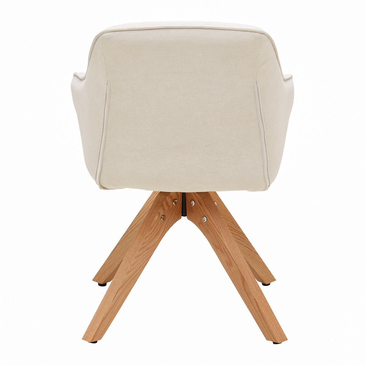 Židle s područkami LEONIE béžová - krémová/přírodní barvy, Moderní, dřevo/textil (60/84/61cm) - Bessagi Home